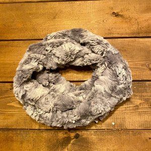 Gray Faux Fur Infinity Scarf